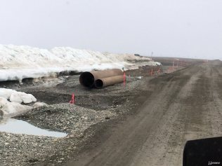 Staged culverts, but not needed. Probably 40 feet long.