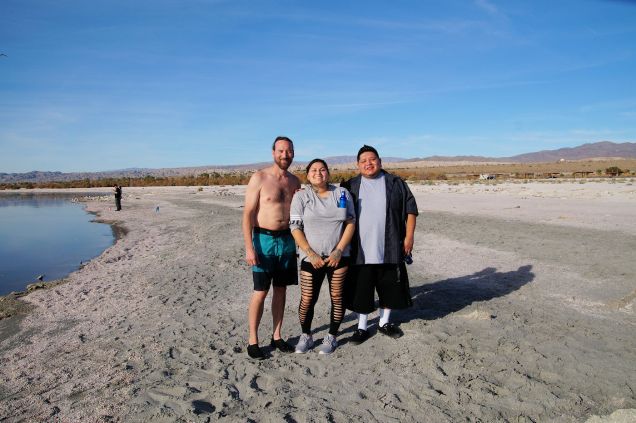 Jack with our new friends Llyod Duro & Vilma, of the Torres Martinez Desert Cahuilla Indians. Lloyd is with the TM Birdsingers...check them out on YouTube.